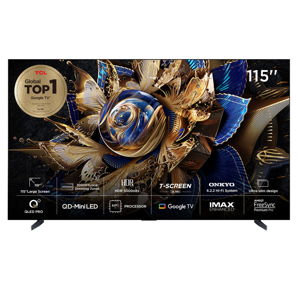 TCL 115X955 Max 4K QD-Mini LED 구글 TV 115인치(291cm) 정면 제품 사진