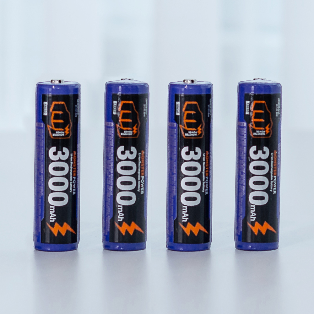 몬스터 18650 배터리 3000mAh 충전용 건전지 팩 보호회로 밧데리(1개) - 상품 이미지