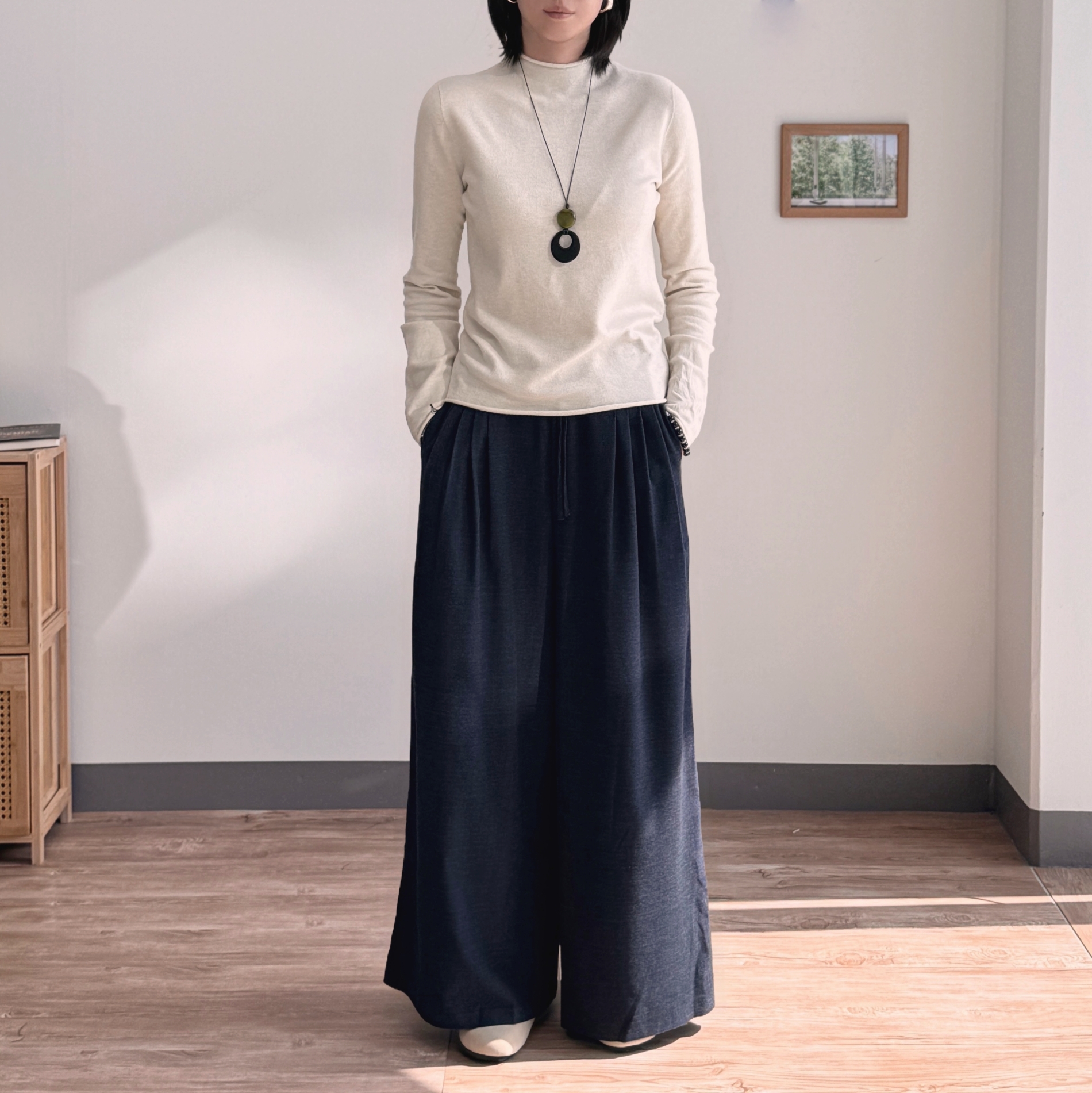밴딩와이드팬츠 루즈핏 핀턱팬츠 - 상세 이미지 5