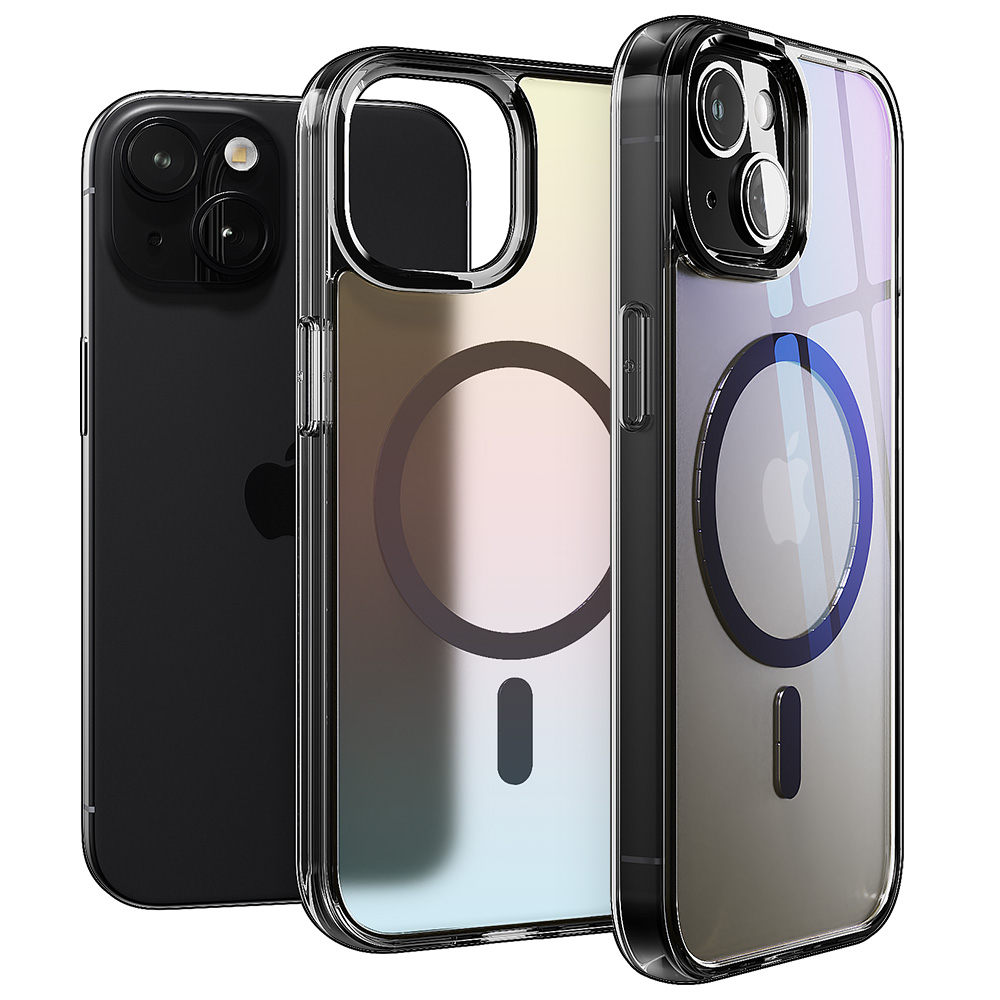 빅쏘 띠부띠부 컬러 범퍼 맥세이프 케이스 블랙, 아이폰13 미니