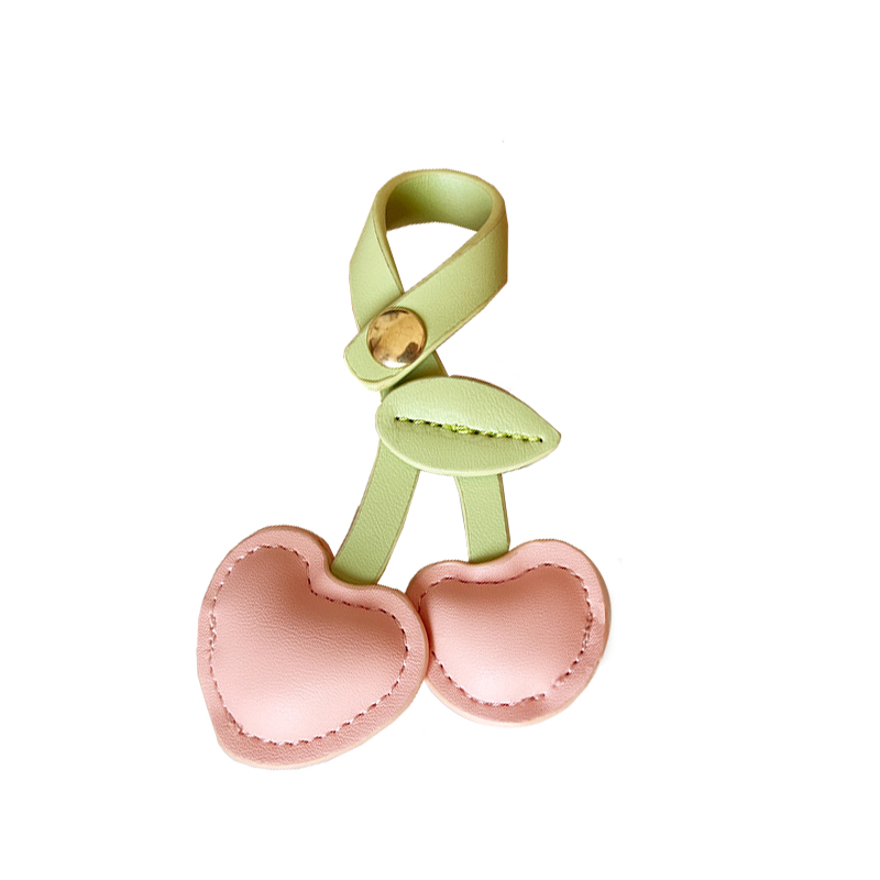 뷰레이터닷컴 체리 가죽 키링 키홀더 똑딱이 열쇠고리 가방고리 - 상세 이미지 3