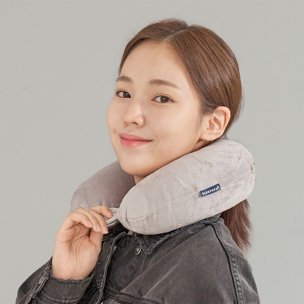 여행용 목베개 기내용 휴대용 비행기 목쿠션 라텍스 목배게 - 상품 이미지
