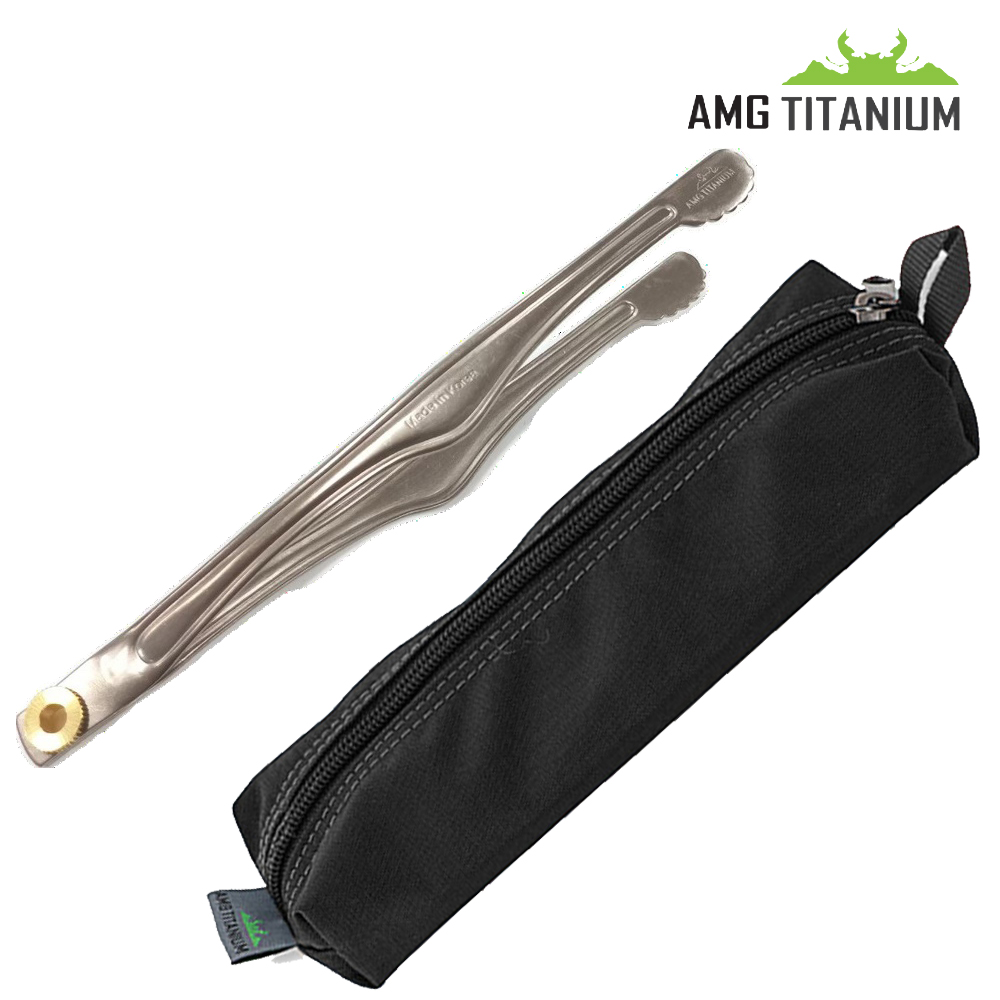 AMG티타늄집게 20+수저케이스 백패킹집게 캠핑조리도구