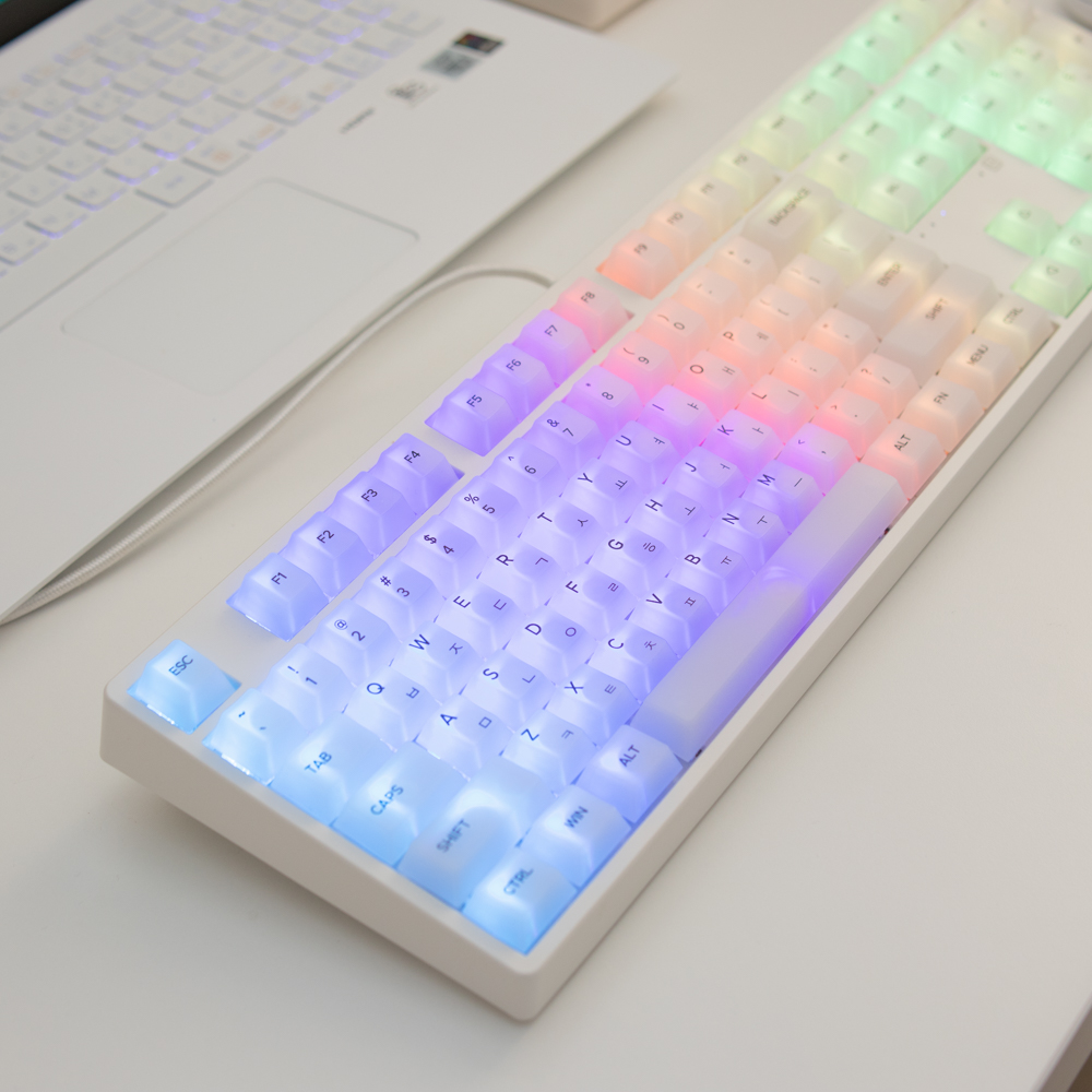 안개 매트 한글 반 투명 체리 키캡 LED 독거미 기계식 키보드 용 이미지 6