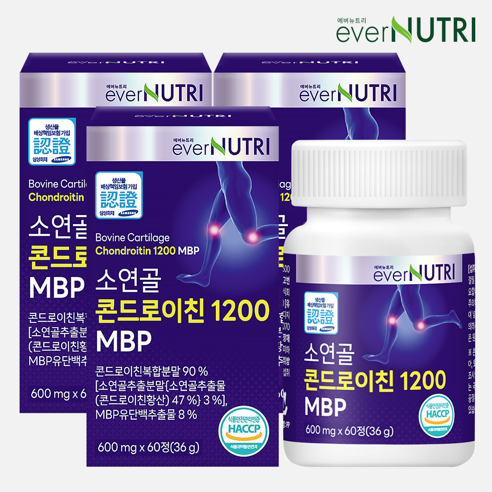 에버뉴트리 소연골 콘드로이친 1200 MBP 유단백추출물 60정, 3개
