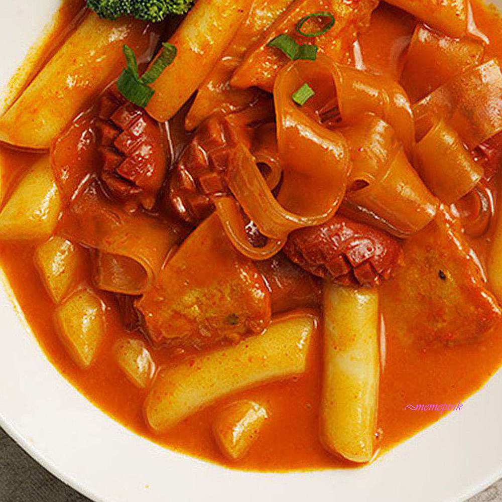 밀떡 로제매콤한맛 밀키트2인분 떡복기 사계절떡볶이 간식 떡볶기 분식 떡뽀끼 매운 순한ef : 미미샵F