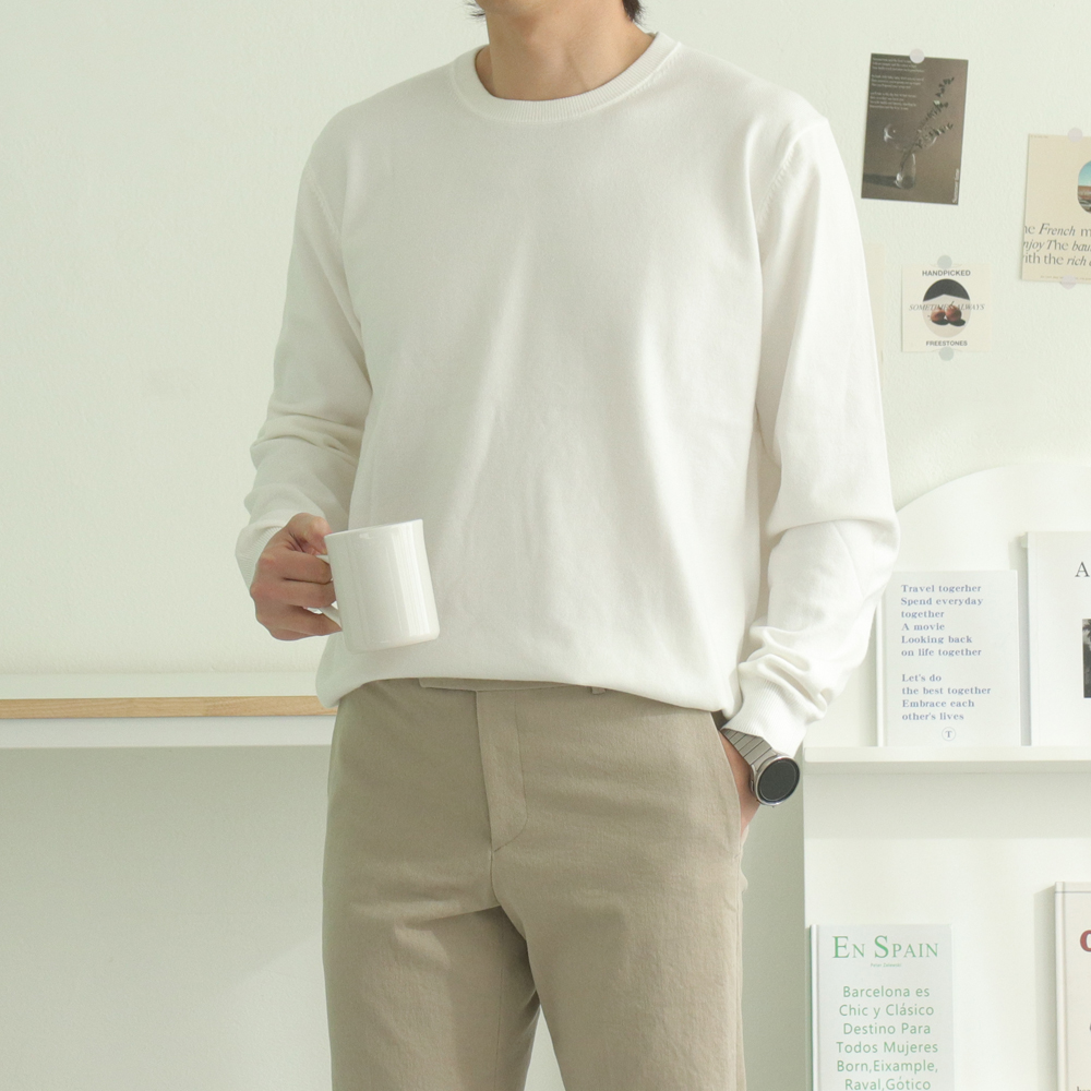 남자 니트 오버핏 무지 남자 캐시미어니트 남성스웨터 - 상세 이미지 3