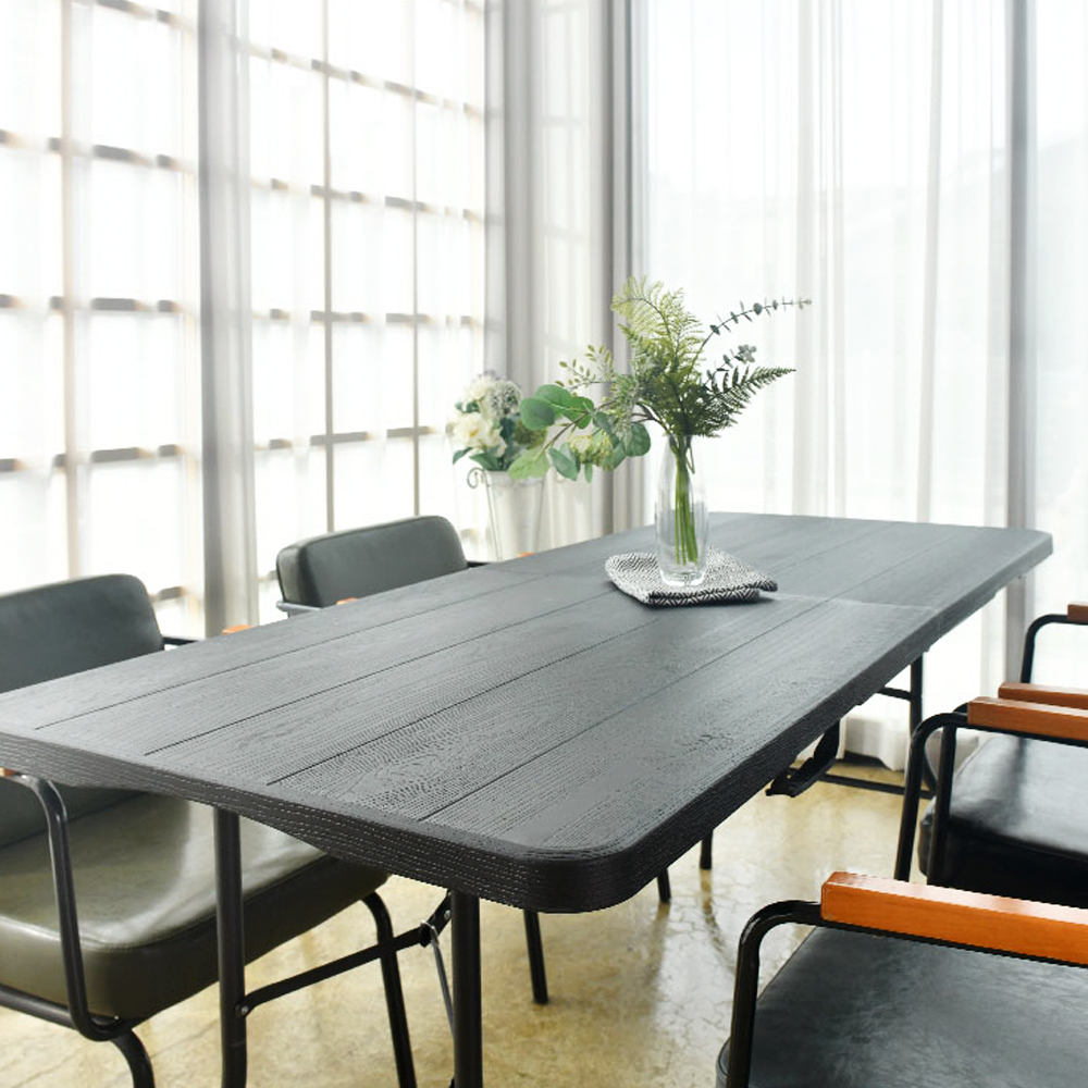 브로몰딩 야외 접이식 테이블 블랙 플라스틱 야외용 행사 180BL