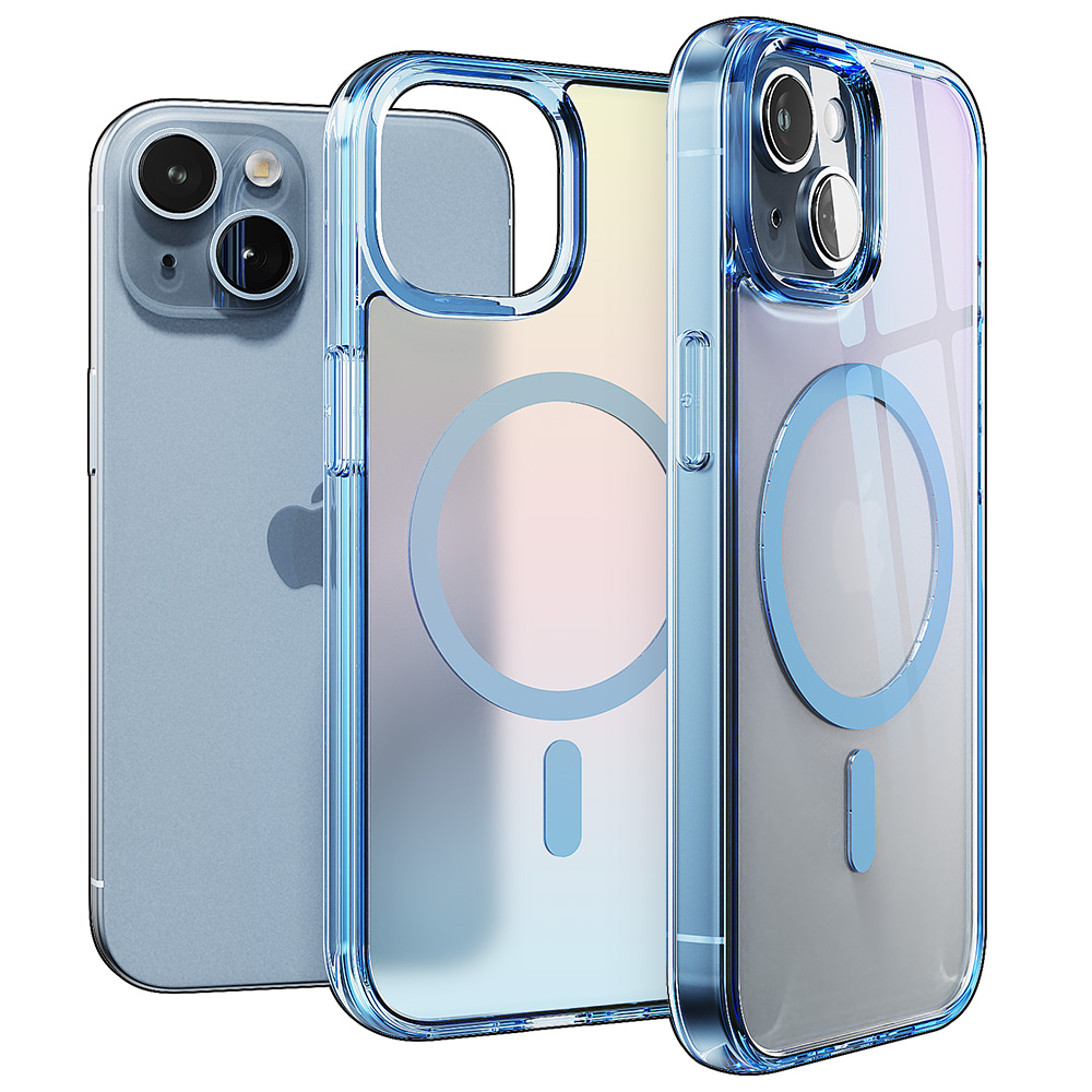 빅쏘 띠부띠부 컬러 범퍼 맥세이프 케이스 블루, 아이폰13 미니