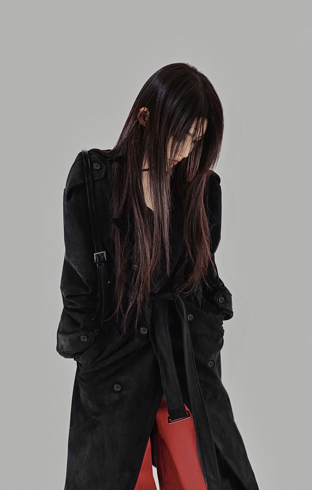 SUEDE DOUBLE TRENCH BELT LONG COAT 스웨이드 더블 트렌치 벨트 롱코트 (2COLORS) 상세 이미지 10