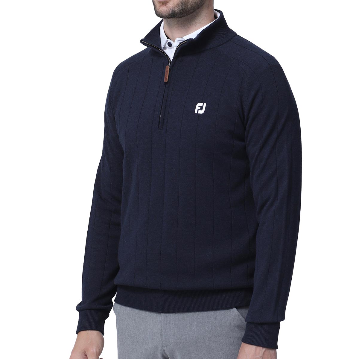 풋조이 FOOTJOY 겨울 골프웨어 남성 집 스웨터 니트 울혼방 - 상세 이미지 4