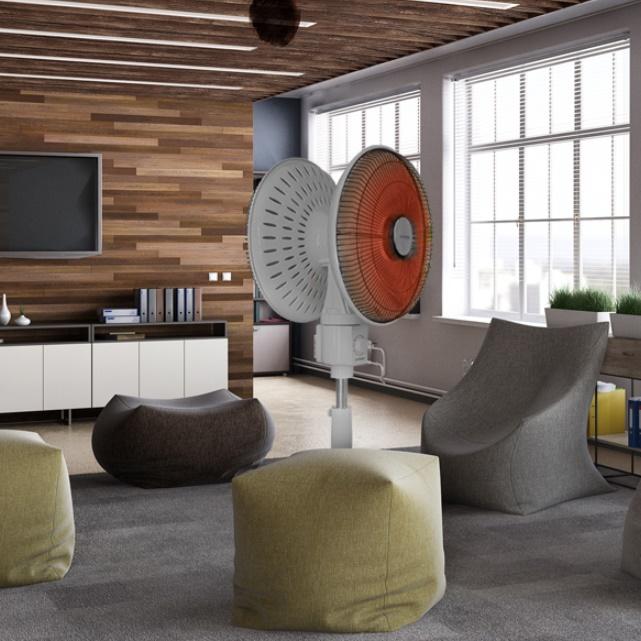 대형 선풍기히터 하이라이트 양면 전기난방기 사무실전기난로