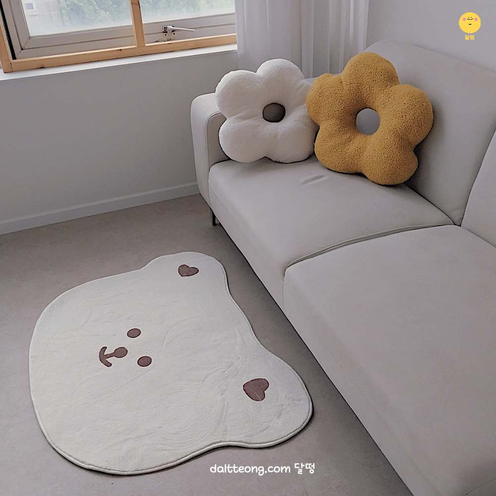 달떵 귀여운 곰돌이 베어 미니 러그 발매트 주방 욕실 현관 매트 싱크대 침대 48x64