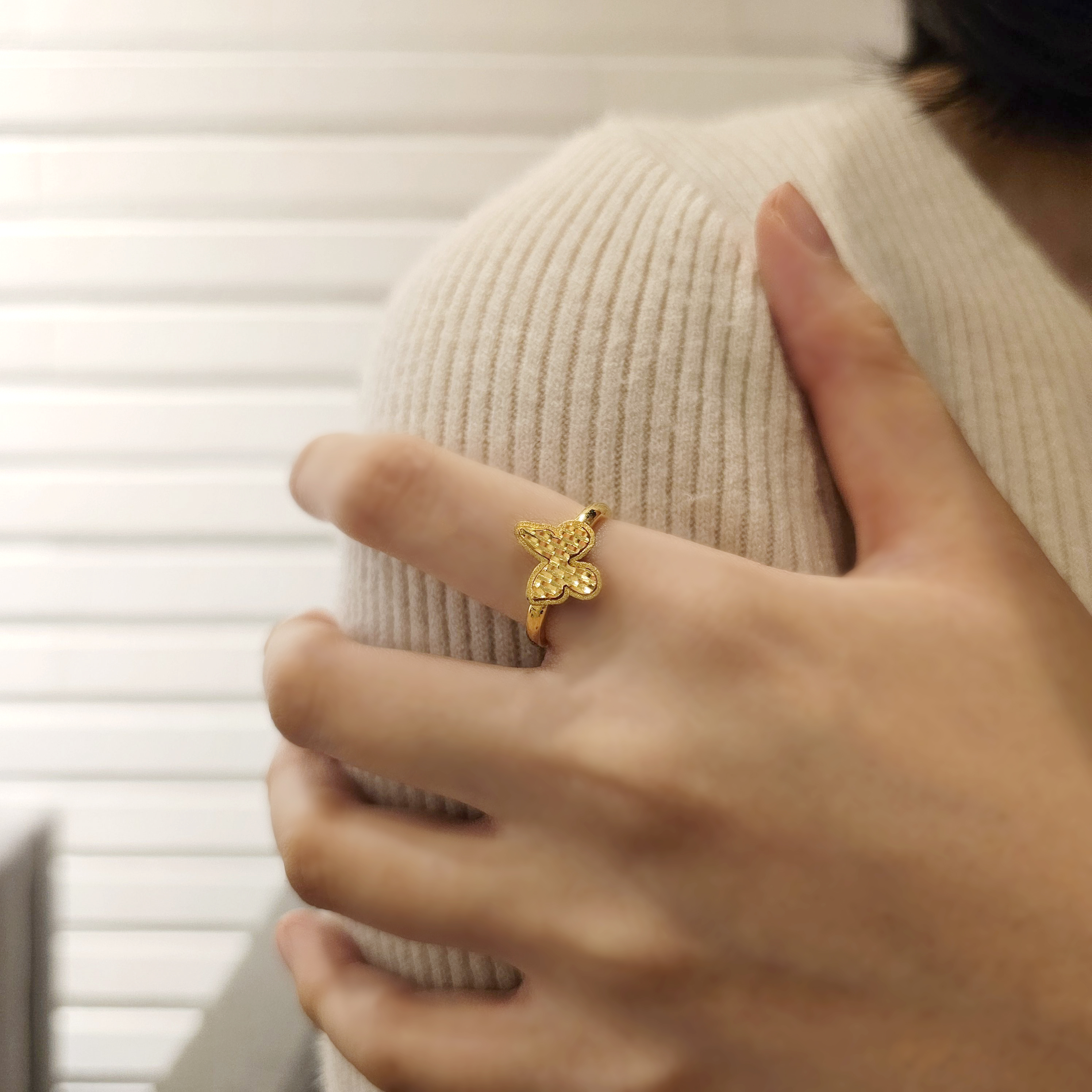 24k 네잎클로버 나비반지 여자 순금반지 이미지 7