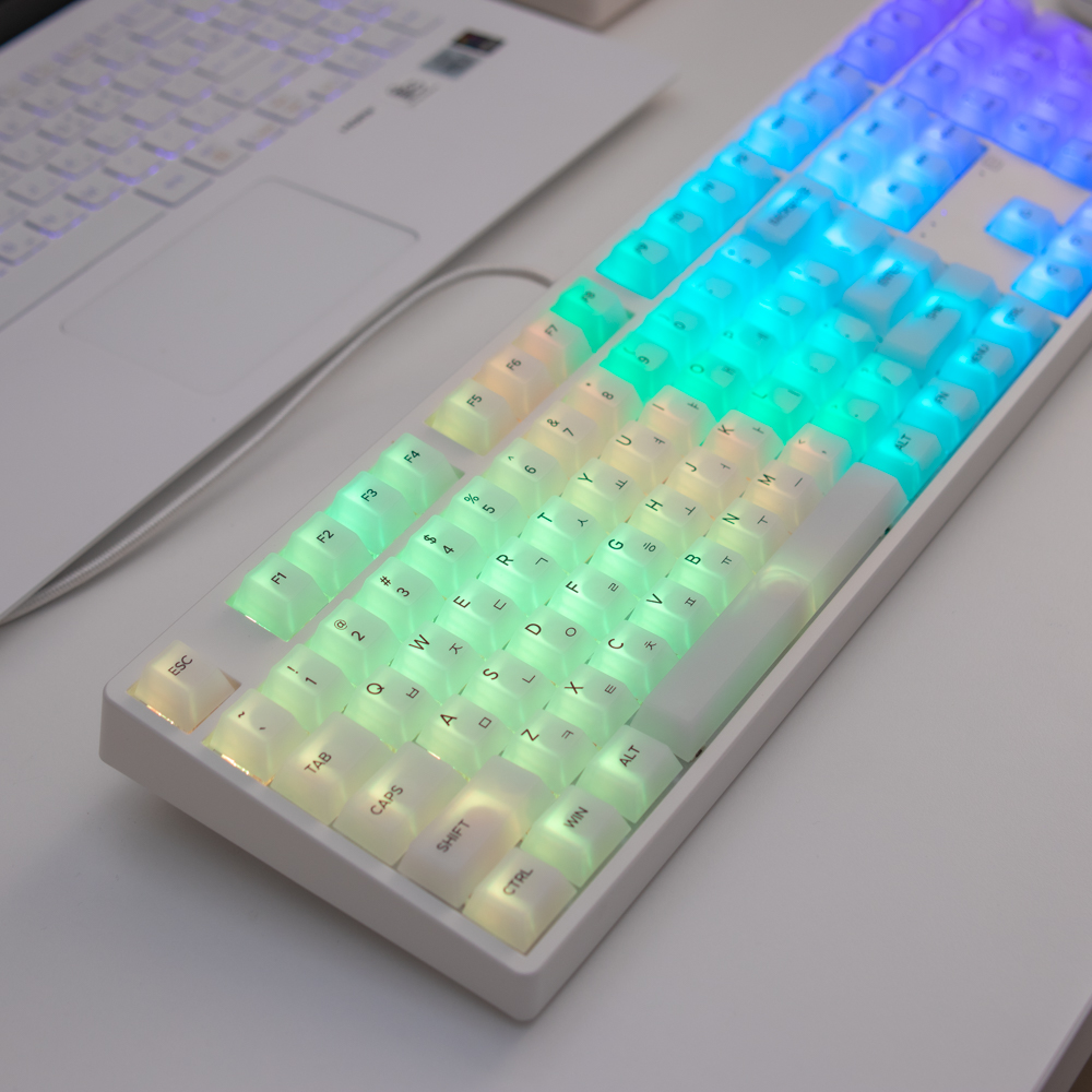 안개 매트 한글 반 투명 체리 키캡 LED 독거미 기계식 키보드 용 이미지 7