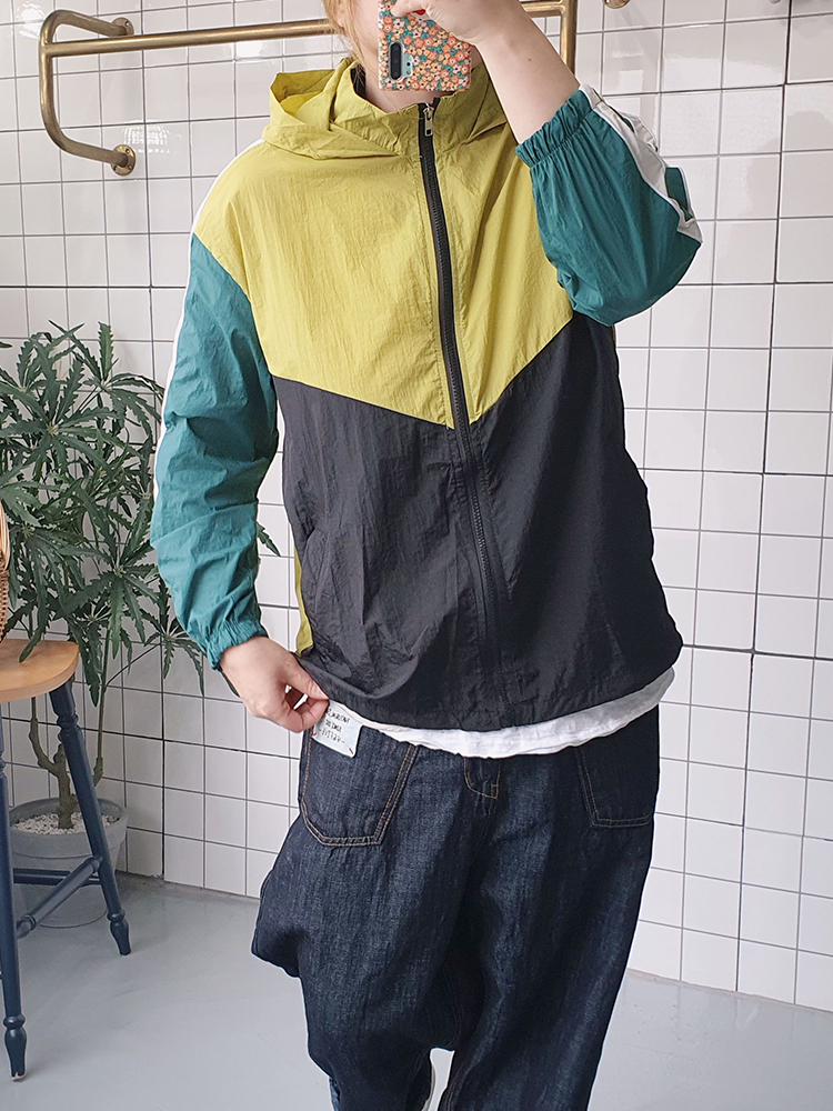 (무배) 간절기룩 얇은 바람막이 점퍼