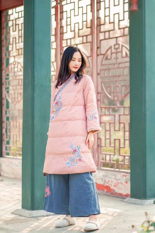 여성 누빔 저고리 덕다운 패딩 개량한복 두루마기 오리털 마고자 - 상세 이미지 3