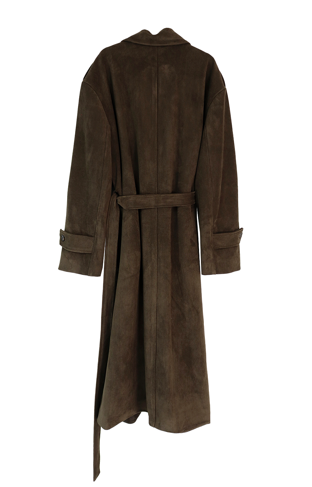 SUEDE DOUBLE TRENCH BELT LONG COAT 스웨이드 더블 트렌치 벨트 롱코트 (2COLORS) 상세 이미지 16