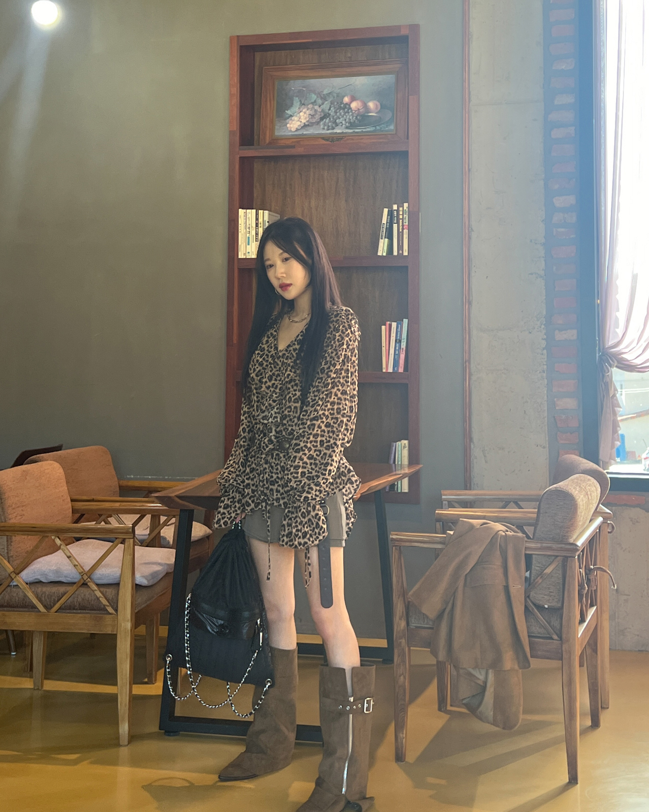 레오파드블라우스 호피블라우스 - 상세 이미지 2