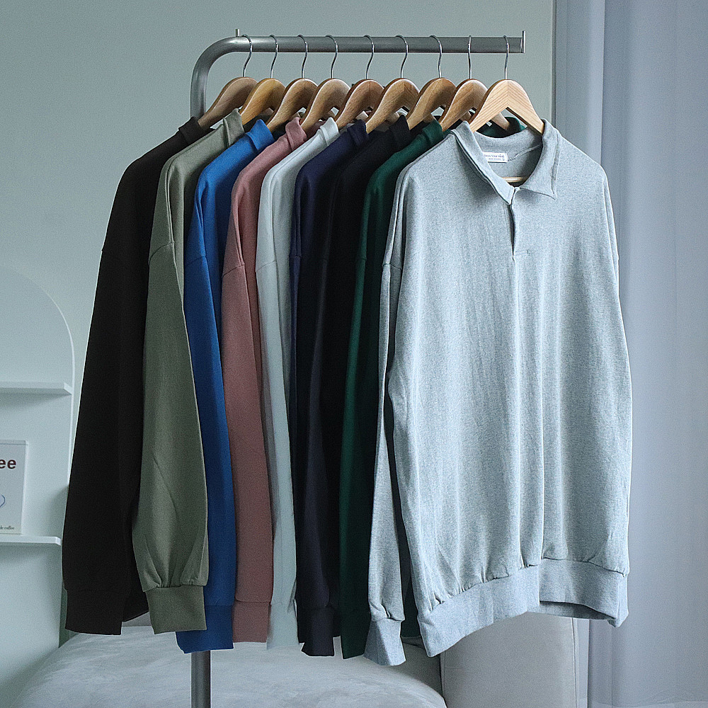 남자 맨투맨 빅사이즈 오버핏 커플 카라 맨투맨 남성 긴팔티