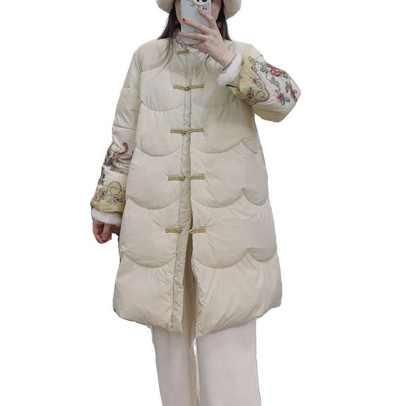 여성 누빔 저고리 두루마기 개량한복 마고자 덕다운 패딩 - 상세 이미지 5
