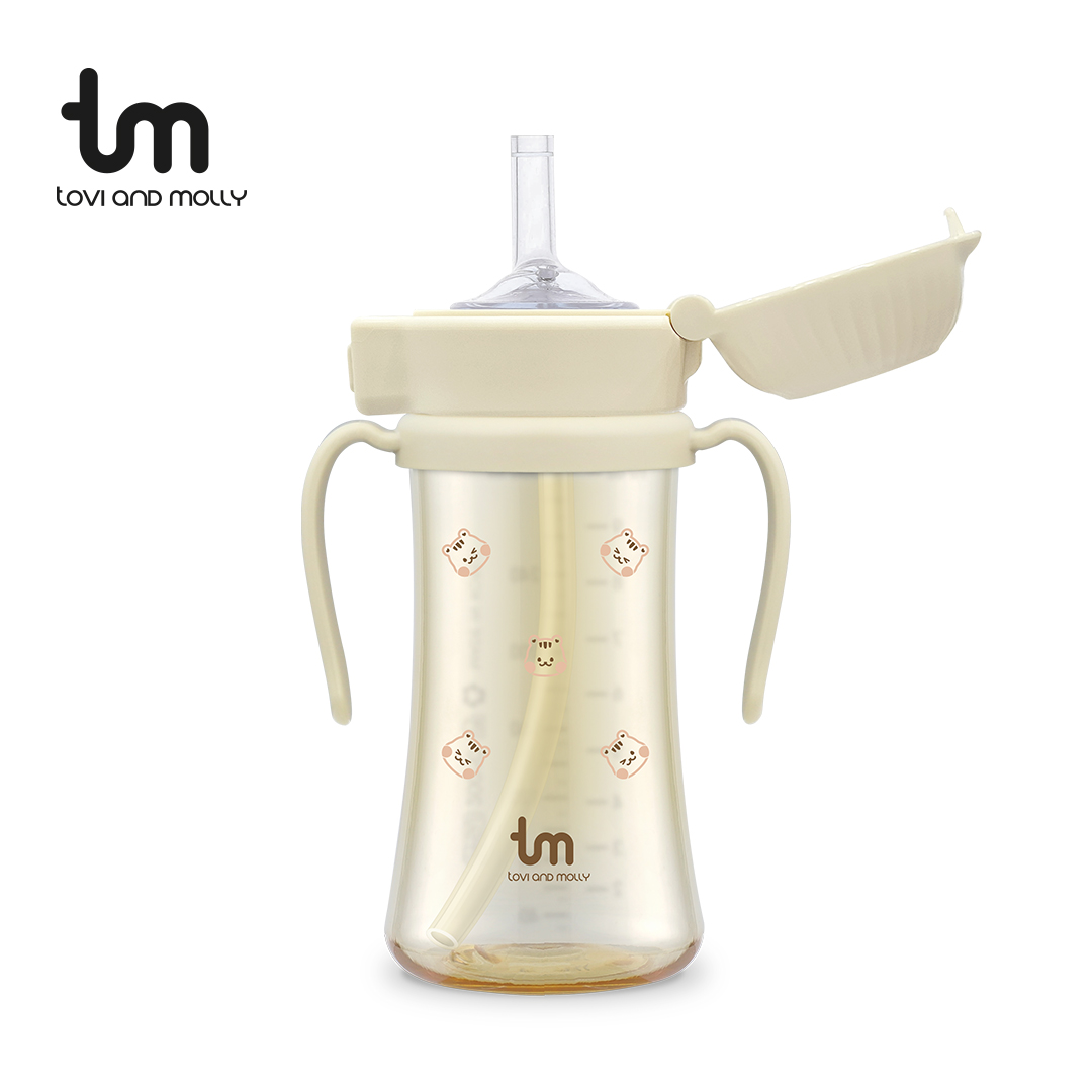 [토비앤몰리] 아기 유아 어린이집 원터치락 이유식 자기주도 빨대컵 돗람이 바닐라 180ml 280ml - 상세 이미지 5