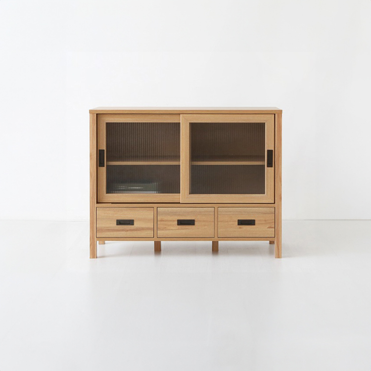 숄리드 2문3서랍 낮은수납장 CHM85110 1100x400x850mm, 2단, 캄포어베니어 3932.5957 - 메인 이미지