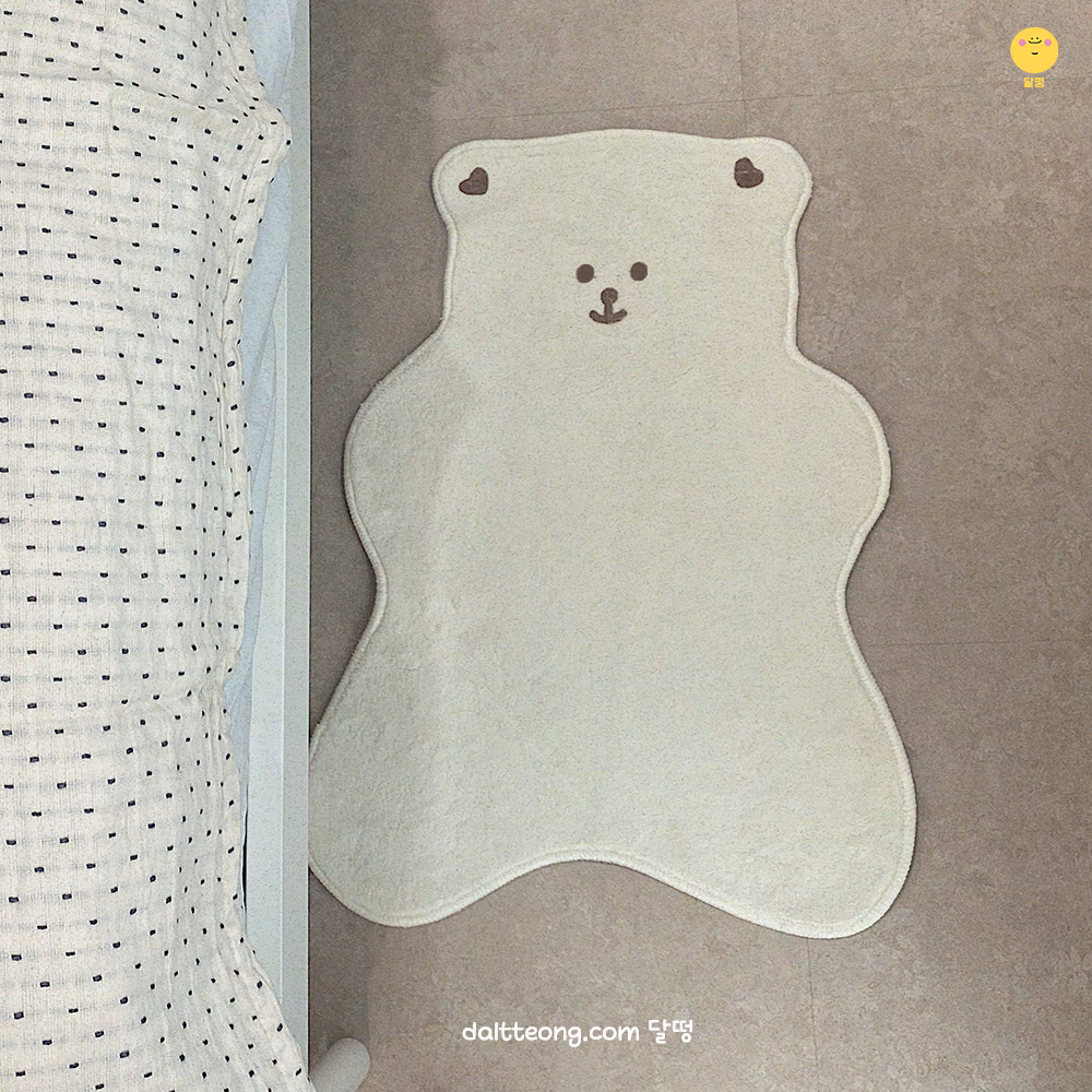 달떵 귀여운 곰돌이 베어 미니 러그 발매트 주방 욕실 현관 매트 싱크대 침대 48x64