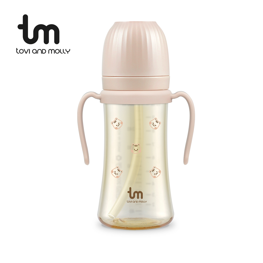 [토비앤몰리] 새지않는 아기 유아 물컵 이유식 자기주도 빨대컵 돗람이 핑크 180ml 280ml - 상세 이미지 4