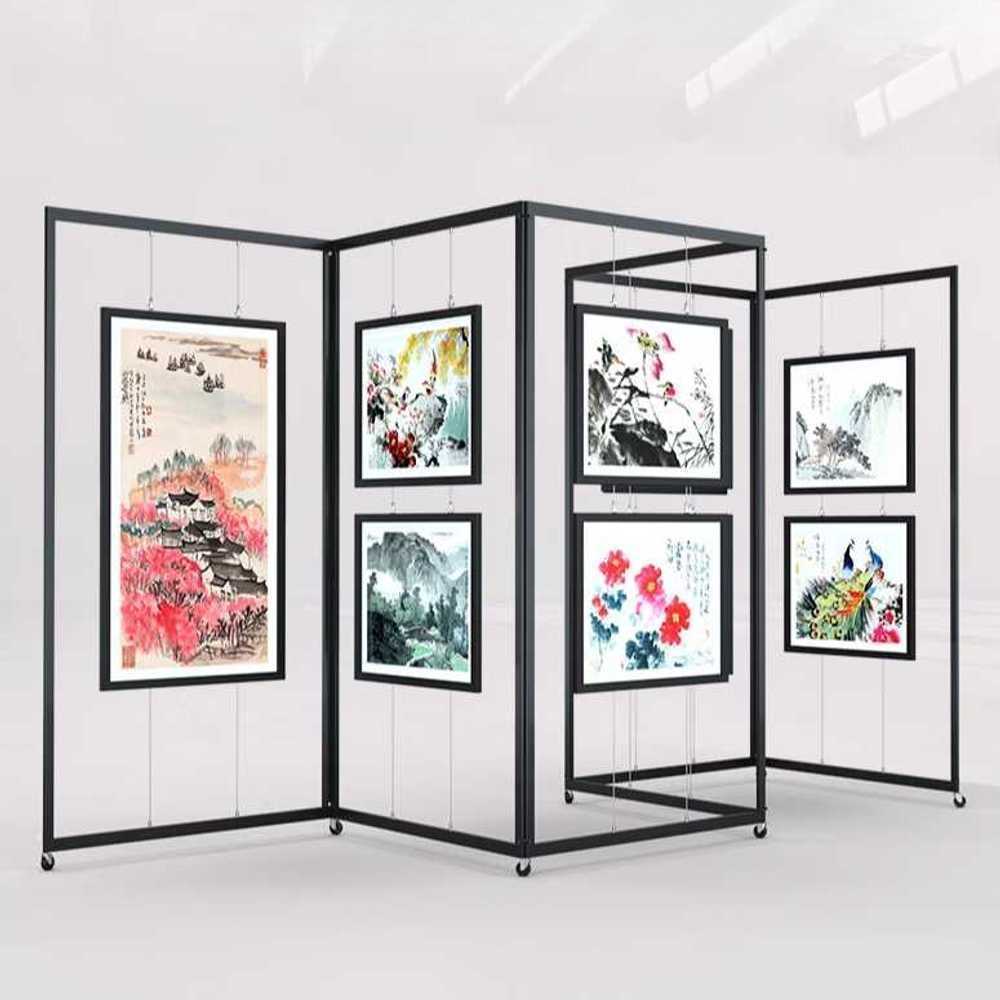 전시가벽 스탠드 학원 졸업작품 사진 이동식 가림막 100x200cm 프레임형 - 상품 이미지