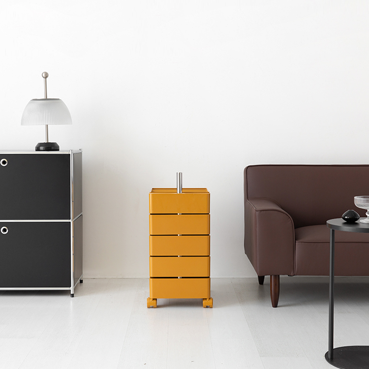 빙그리 회전서랍 트롤리 5단 옐로우 5257.5053