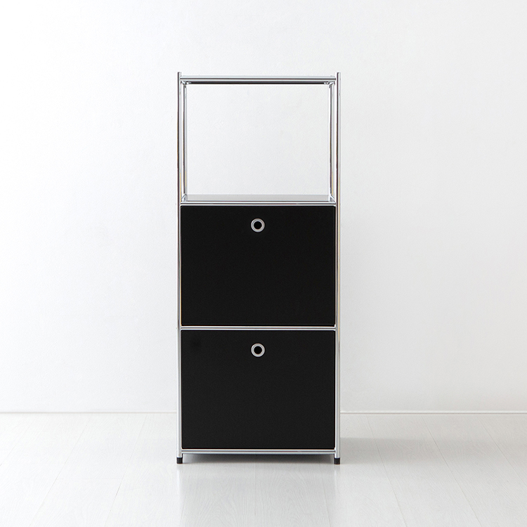 심플리 1x3 수납장 2문 BC603 500X400X1200MM, 3단, 매트블랙 9213.1713 - 메인 이미지