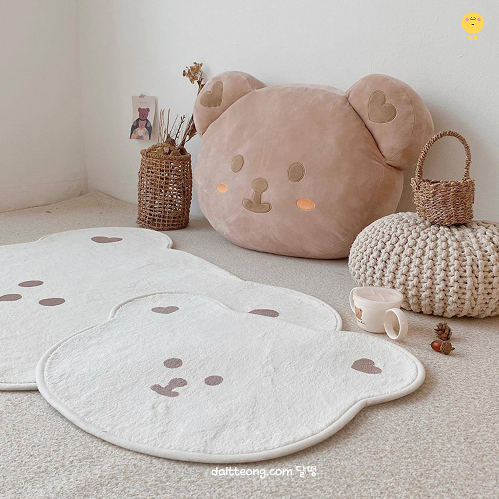 달떵 귀여운 곰돌이 베어 미니 러그 발매트 주방 욕실 현관 매트 싱크대 침대 48x64