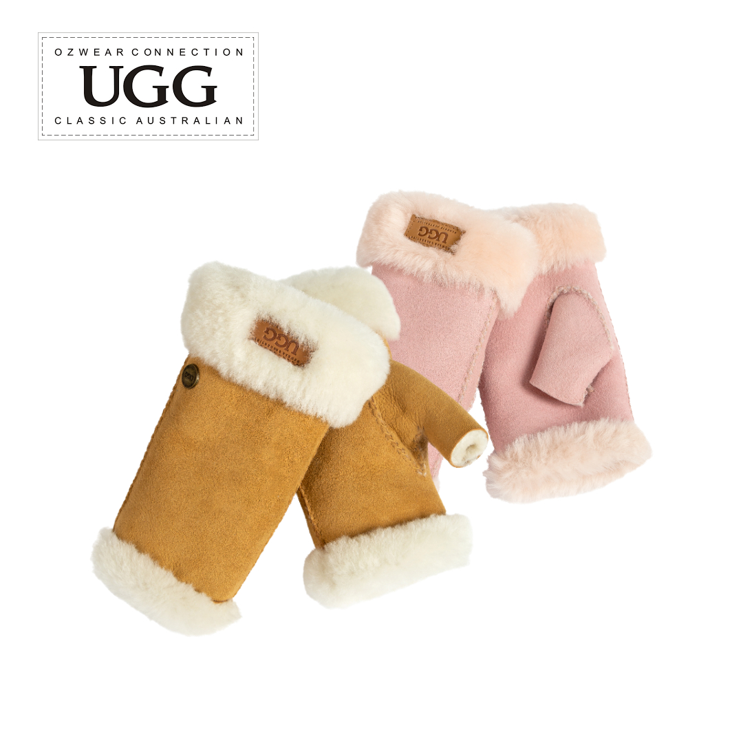 호주 오즈웨어 방한 겨울장갑 양털 핑거리스장갑 어그 체스넛 핑크 장갑 CS066