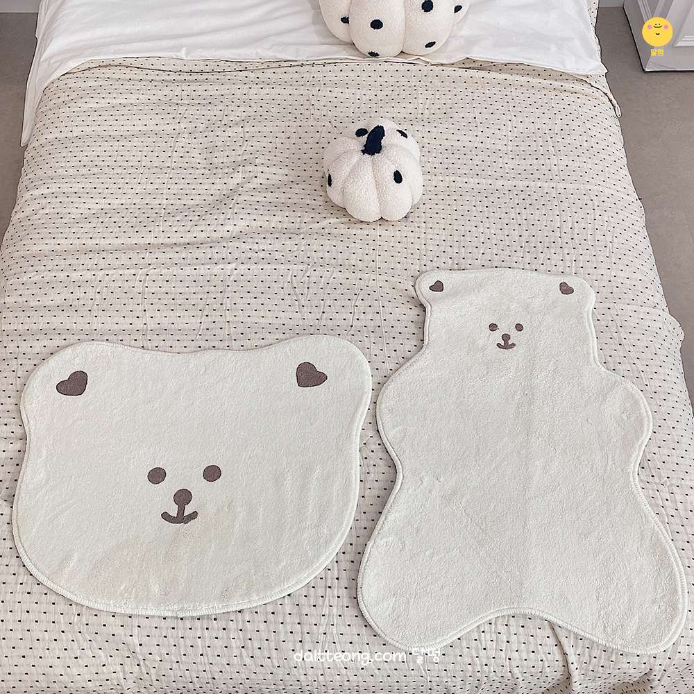 달떵 귀여운 곰돌이 베어 미니 러그 발매트 주방 욕실 현관 매트 싱크대 침대 48x64