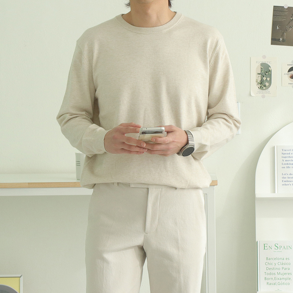 남자 니트 오버핏 무지 남자 캐시미어니트 남성스웨터 - 상세 이미지 2