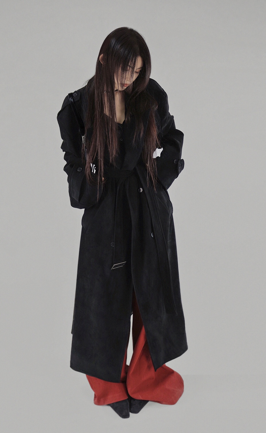 SUEDE DOUBLE TRENCH BELT LONG COAT 스웨이드 더블 트렌치 벨트 롱코트 (2COLORS) 상세 이미지 12