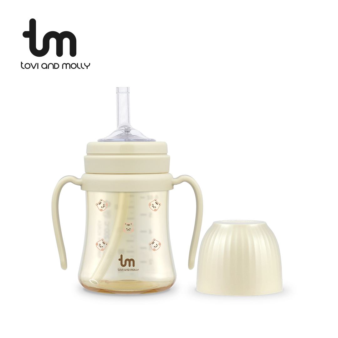 [토비앤몰리] 새지않는 PPSU 아기 유아 물컵 이유식 빨대컵 돗람이 바닐라 180ml 280ml