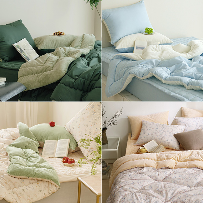 웰포그니 따뜻한 극세사 겨울 이불베개세트 SS