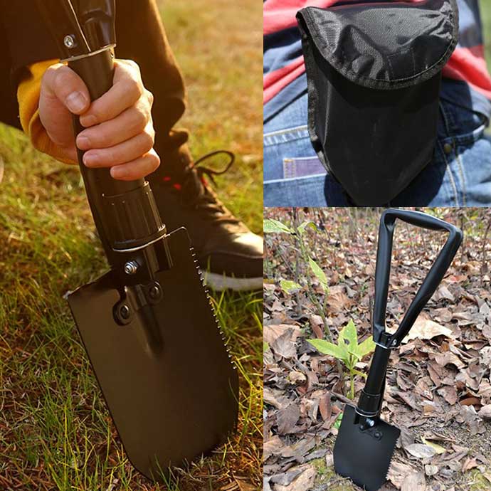 접이식 야전삽 중형 3단 폴딩 캠핑 휴대용 소형 대형 곡괭이 땅파기 도구 흙파기 등산 야영 삽 호미 원예 텃밭 모종