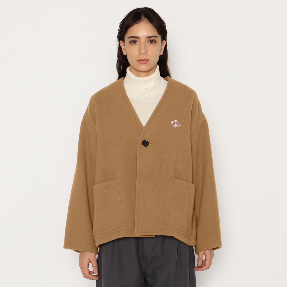 단톤 자켓 SINGLE WOOL PILE V NECK 가을 겨울 노카라 여자 여성 재킷 DNB242L101-0034 - 상세 이미지 2