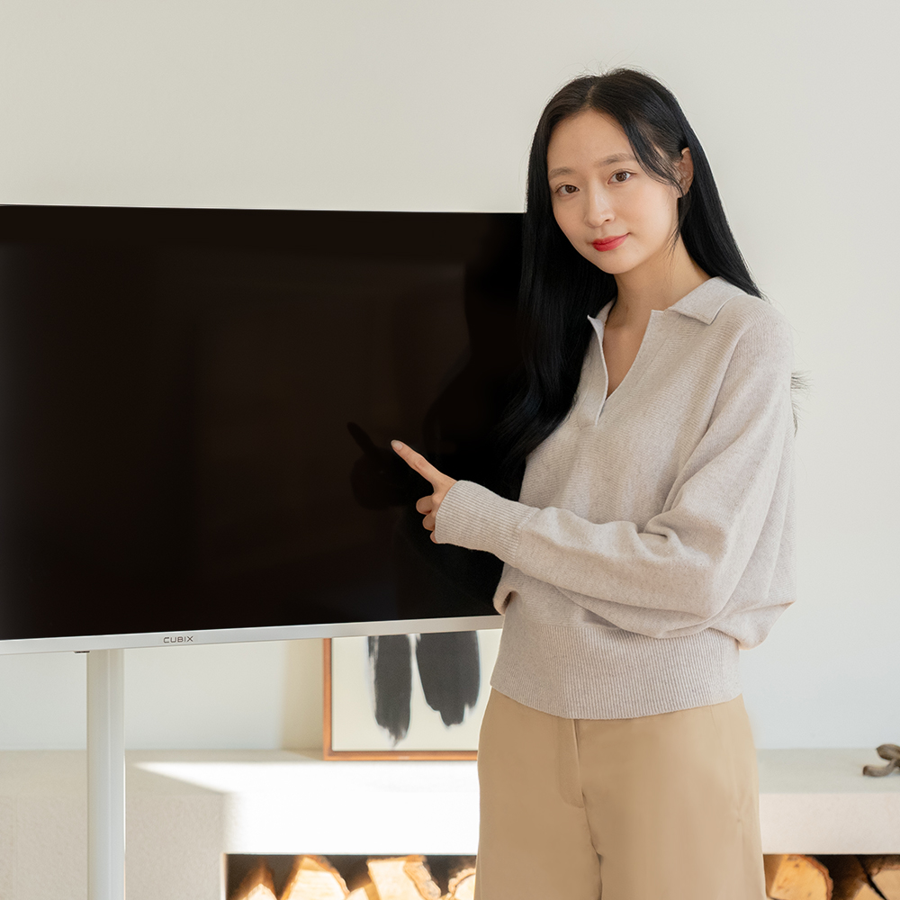 무빙큐빅스 삼탠바이미 화이트에디션 109cm(43인치) UHD 4K 스마트티비 X2 셋트 이동식 TV 삼텐 중소바이미