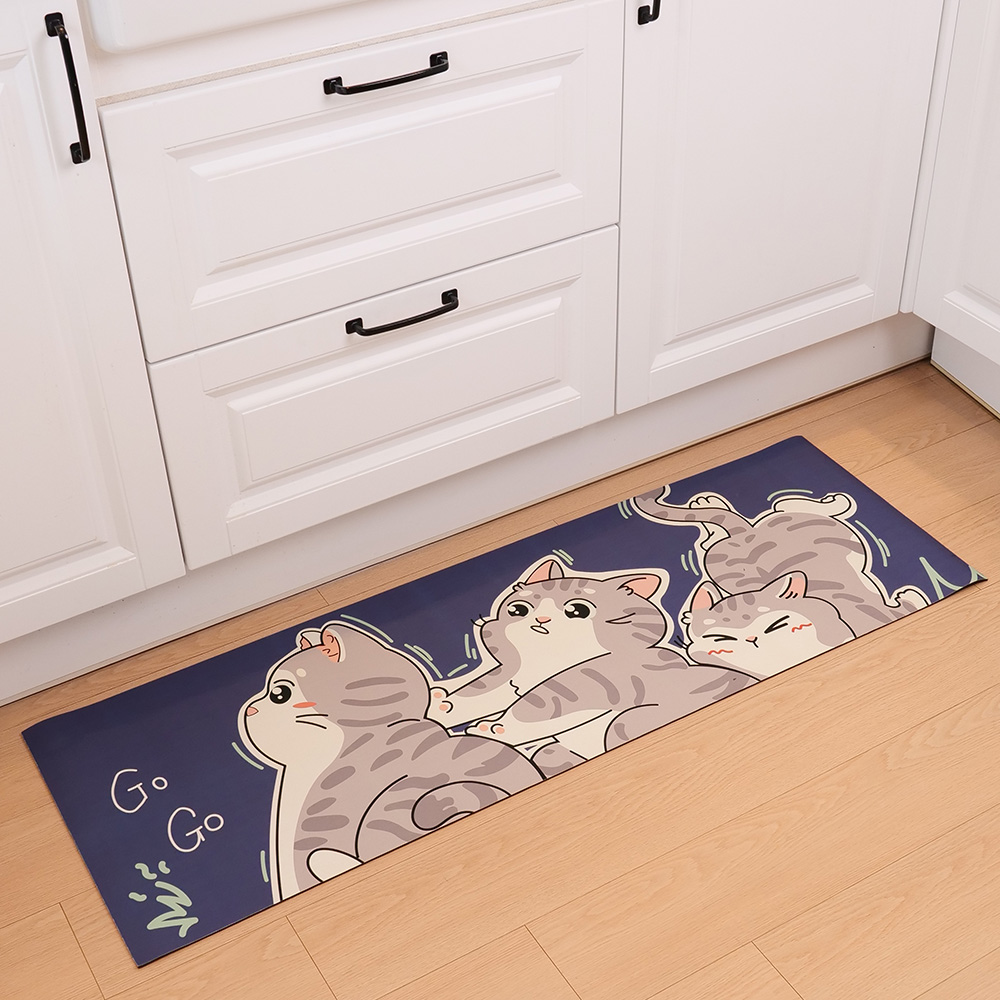 포시엘라 빨아쓰는 규조토 주방 매트 3세대 싱크대 현관 욕실 고양이 발매트 하트캣