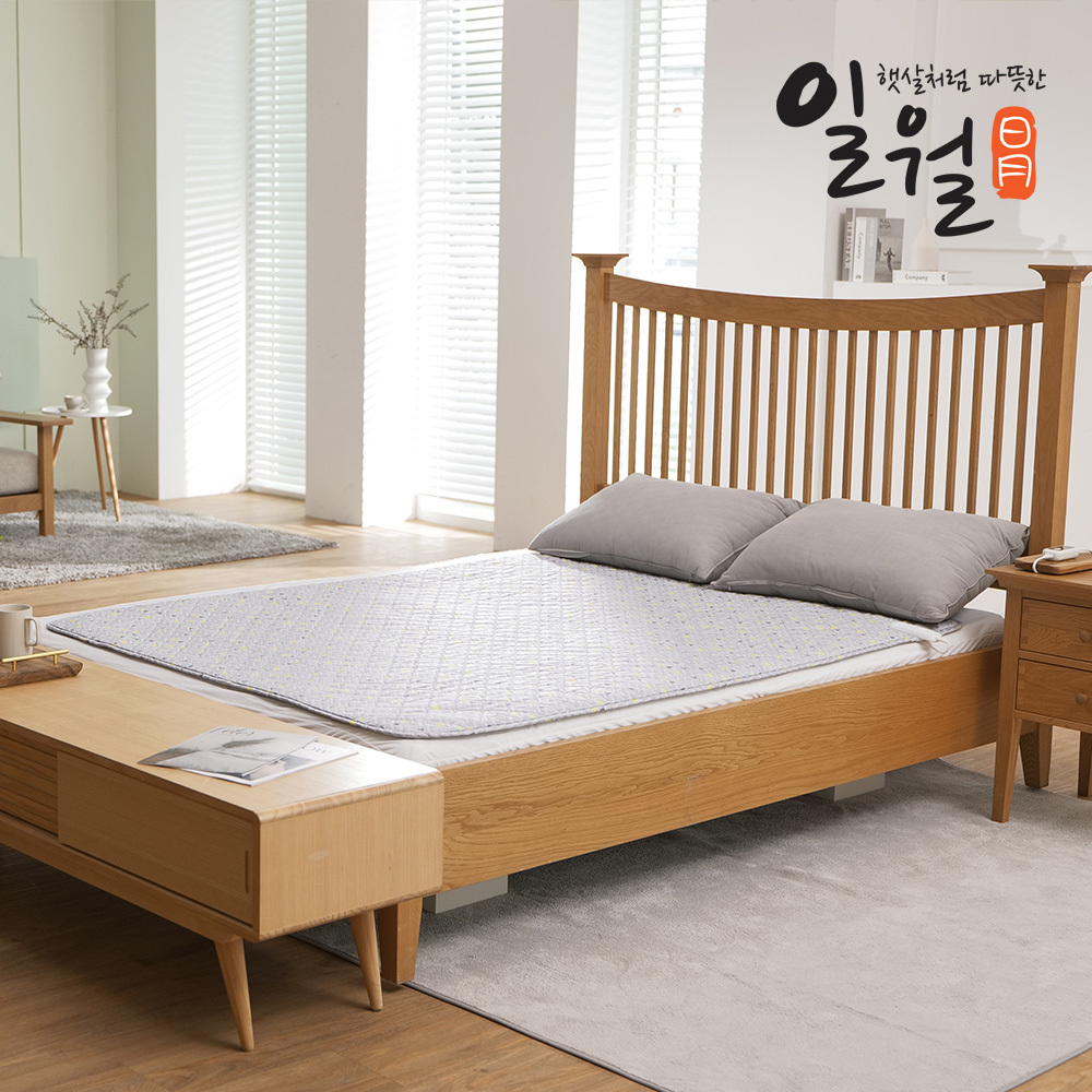 일월 전기매트 고급형 빗살무늬 초절전형 워셔블 전기장판 카본 탄소 온열매트 더블