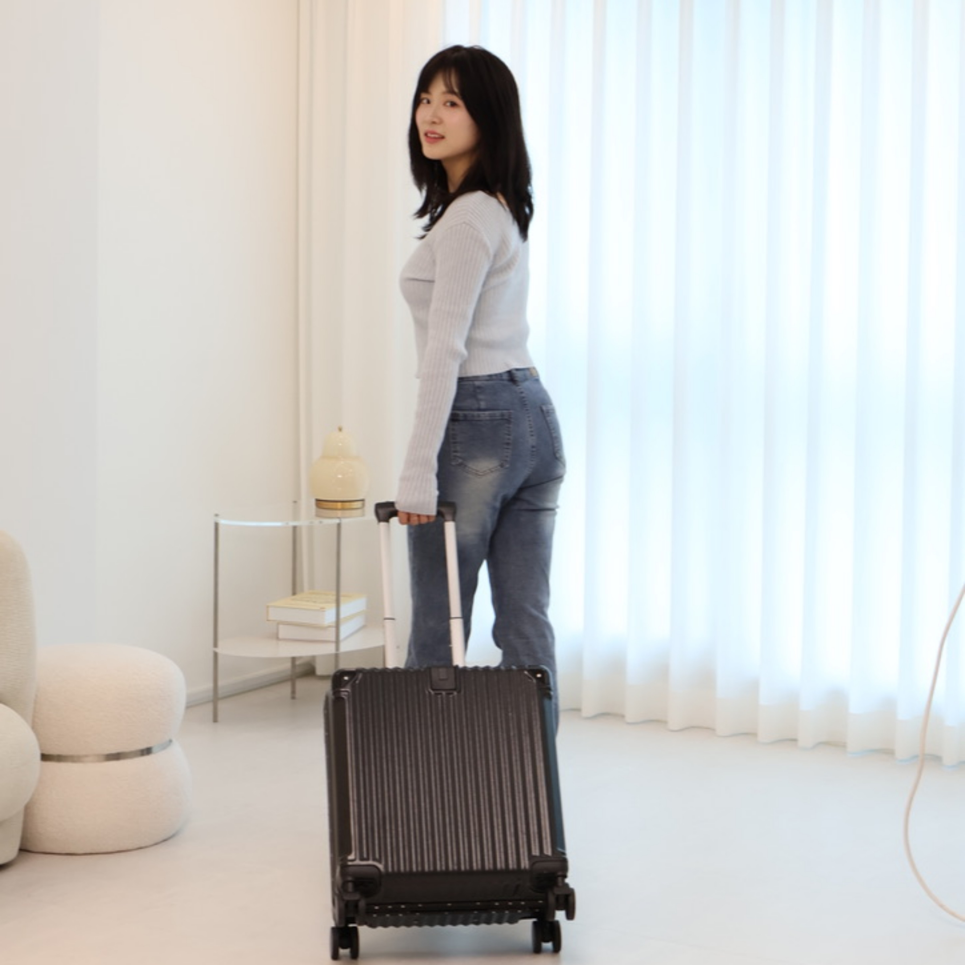 46cm 16인치 캐리어 레디백 미니 기내용 캐리어 전면오픈 여행가방 이미지 8