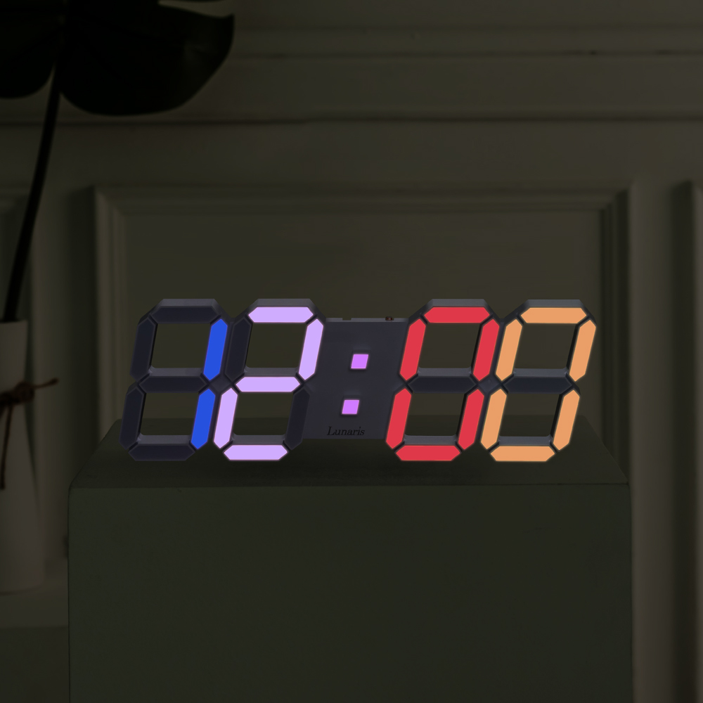 국산 루나리스 3D LED 인테리어 벽시계 레인보우 38cm - 상세 이미지 3