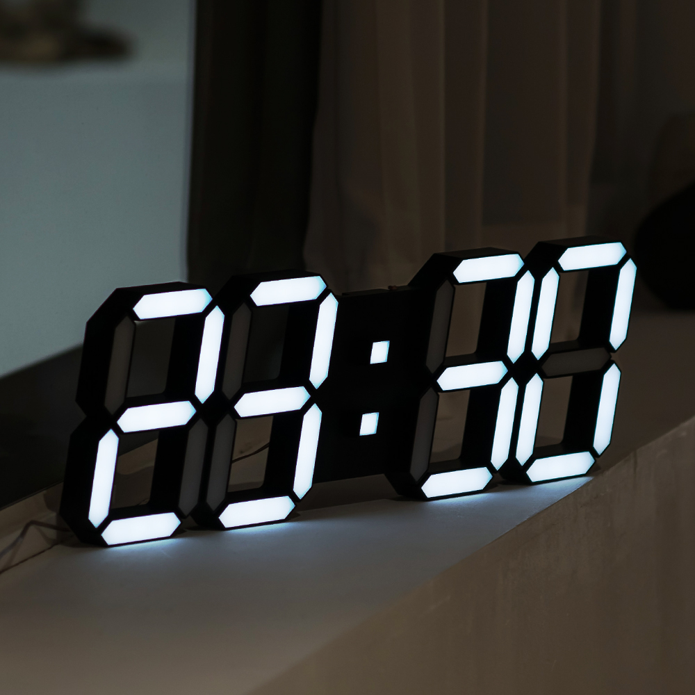국산 플라이토 3D LED 인테리어 벽시계 삼성전구 38cm 블랙 - 상세 이미지 2