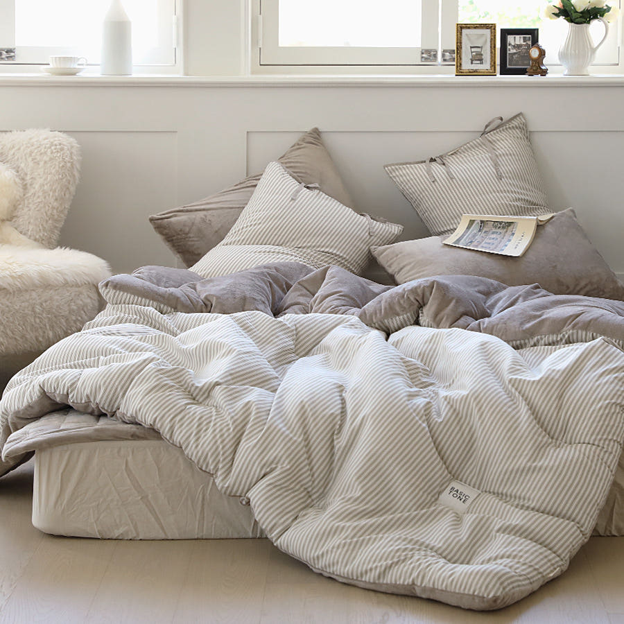 시티팝 스트라이프 옥수수솜 차렵이불