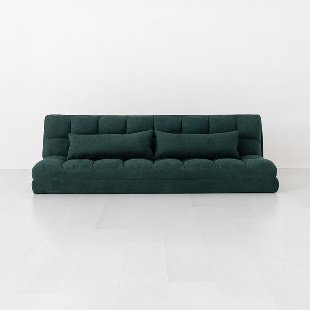 앰보 4인 좌식 소파베드 다크그린