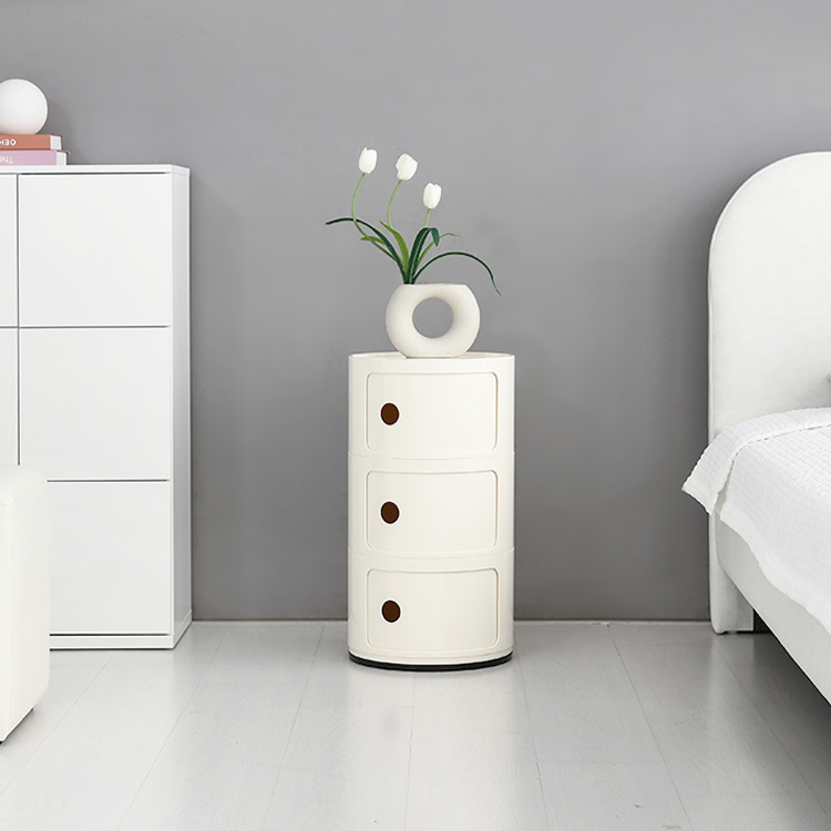 빙그리 원형 슬라이딩 수납장 320mmx580mm, 3단, 크림 9814.4448 - 상세 이미지 2